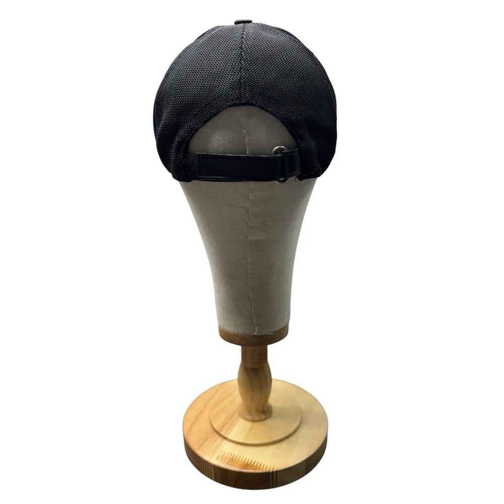 GUCCI Black Red Embroidered Logo Adjustable Leather Strap Trucker Cap - Picture 10 of 10